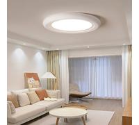 Ceiling light with full color spectrum and eye-friendly light, modern, simple LED ceiling lamp for the living room, single-color 39W ceiling lights with three-color light for bedroom and kitchen,Weiß