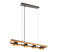 Ceiling Light Wood Bell 4 Bar Natural Antique Nickel & Gold Trio 301900467