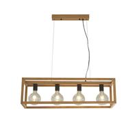 Bamboo Cage Ceiling Pendant with 4 Lights Natural Wood
