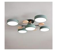 Ceiling Lighting Circular Acrylic LED Ceiling Light Nordic Modern Semi Flush Mount Ceiling Lamp Close To Ceiling Light Fixtures for Living Room Dining Room Bedroom Hallway Kitchen(Green-5 Heads,Warm l