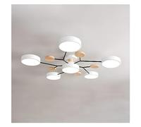 Ceiling Lighting Circular Acrylic LED Ceiling Light Nordic Modern Semi Flush Mount Ceiling Lamp Close To Ceiling Light Fixtures for Living Room Dining Room Bedroom Hallway Kitchen(White-6 Heads,Warm l