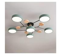 Ceiling Lighting Circular Acrylic LED Ceiling Light Nordic Modern Semi Flush Mount Ceiling Lamp Close To Ceiling Light Fixtures for Living Room Dining Room Bedroom Hallway Kitchen(Green-6 Heads,White