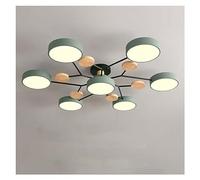 Ceiling Lighting Circular Acrylic LED Ceiling Light Nordic Modern Semi Flush Mount Ceiling Lamp Close To Ceiling Light Fixtures for Living Room Dining Room Bedroom Hallway Kitchen(Green-7 Heads,Warm l