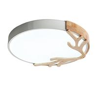 Ceiling Lighting Fixtures Nordic Style Flush Mount Ceiling Light Round Wooden Lamp Shade Three-color Dimmable LED Acrylic 2700K-6000K Minimalist Chandelier for Bedroom Kitchen Hal