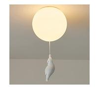 Ceiling Lighting Nordic Cartoon Bear Chandelier Cute Polar Bear Ceiling Pendant Light Foyer Glass Flush Mount Lighting Fixture Ceiling for Bedroom Kitchen Island Kids Room