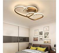 Ceiling Lights Flush Mount Bedroom Living Room Dimmable with Remote Control, LED 45W Heart Shape Fixture Acrylic Shade Chandelier for Lounge Hallway Lighting Brown L55*W45cm
