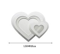 Ceiling Lights Flush Mount Girls Boys Bedroom Room Fixture Dimmable with Remote Control, Heart Shaped Acrylic Shade Chandelier for Lounge Kitchen Hallway Lighting L50*W48cm
