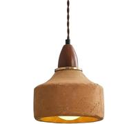 Ceiling Lights for Bedroom Pendant Light Modern Ceramic Terracotta Clay Rustic Wood Top Bedroom Bedside Dining Room Modern Rustic Ceiling Light