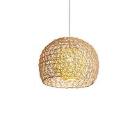 Ceiling Lights Hand-Worked Bamboo Round Hanging Lamp Rattan Pendant Lamp Fixture Wicker Chandelier For Kitchen Island Farmhouse Boho Woven Hanging For Living Room Bedroom Bedside Home Lighting