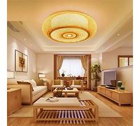 Ceiling Lights Retro Woven E27 Lamp Bamboo Lampshade Rattan Woven Hanging Lamps Vintage Pendant Light Interior Restaurant Bar Hotel Bedroom Living Room Lighting Adjustable Suspension,Brass,40cm