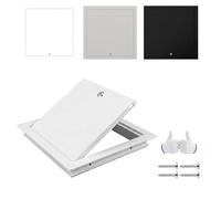 Ceiling Loft Hatch Plasterboard Access Panel 150x150 300x300 400x400 mm (6x6 to 16x16 in) Inspection Door Wall Hole Cover, Lockable Metal Plumbing Heavy Duty Keyless White(White,200x150mm)