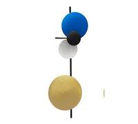 ceiling Loft Personality Colorful Metal Round Circle Led Wall Lamp Art Planet Led Wall Scones Dinner Bedside Indoor Lighting, Wall Sconces (Color : Blue, Size : Small Height 55CM)