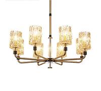 ceiling Luxury Copper Chandelier,Farmhouse Gold Pendant Lighting with Lamp Shade,E14 Boutique Decoration Crystal Chandeliers Light for Living Room Bedroom Kitchen-Copper 8 He