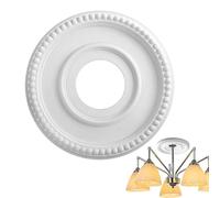 Ceiling Medallion - Decorative PU Ceiling Plate - European Style Round Light Base - Lightweight Rose Trim for Fan Lamp Canopy Chandelier Mount Home Wall Molding Bedroom Living Room Decor