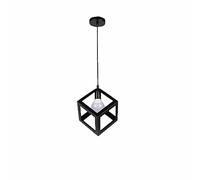ceiling Metal Cube Pendant Light, Retro Industrial Cage Chandelier, Ceiling Hanging Lamp Fixture for Loft Hallway Kitchen Island Living Room Bedroom Farmhouse Bar Cafe Restaurant