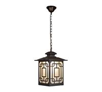 ceiling Metal Glass Iron Lantern Pendant Light Outdoor Waterproof Balcony Chandelier Farmhouse Ceiling Hanging Lamp Exterior Porch Droplights Fixture for Garden Entryway Patio