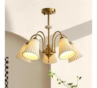 Ceiling Mid Century Milk Glass for Dining Table Gold Nordic Large Ceiling Chandelier Cylinder White Glass for ?Bedroom Living Room Farmhouse Kitchen Foyer Entryway 5 Lights A