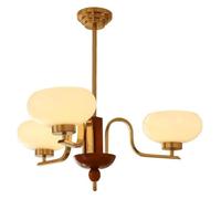 ceiling Mid Century Outdoor Chandelier Large White Gold Pendant Light for Living Room Dining Room Bedroom Kitchen and Outdoor Space; Vintage Wood Round Ceiling Lamp 3 Light-milk Shade-5 Lig