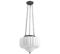 ceiling Milk Glass Schoolhouse Pendant Light Chain Mid Century Ceiling Hanging Lamp Extra Large French Country Lamp Round Flower Chandelier for Dining Room Bedroom Kitchen Foyer Bathroom Farmhouse