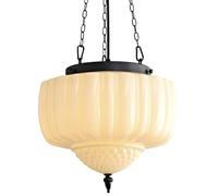 ceiling Milk Glass Schoolhouse Pendant Light Chain Mid Century Ceiling Hanging Lamp Extra Large French Country Lamp Round Flower Chandelier for Dining Room Bedroom Kitchen Foyer Bathroom Farmhouse