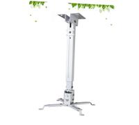 Ceiling Mount 15kg Iron Universal Adjustable Projector White | Adjustable Channel and Ceiling Plate, Four Double-jointed Arms, for Office Meeting Rooms and Classroom Presentations