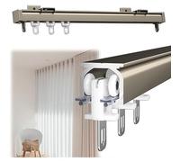 Ceiling Mount Aluminum Curtain Track Set Traverse Rod for RV Room Divider Top/SideMounted Smooth Sliding Strong Load Bearing Easy Installation Color: Black Size: 2m