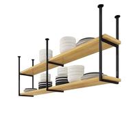 Ceiling Mount Black Shelf Floating Decorations Display Shelves Bookcase Kitchen Pot Pan Rack 2 Layer Industrial Hanging Wall Shelves Storage Holder/Flower Stand/Wine Rack (Size : 90x30x80cm) (80x3