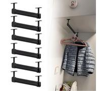 Ceiling Mount Closet Rod Holders, Heavy Duty Space Saving Wardrobe Rail for Clothing Organization