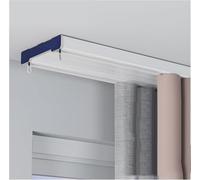 Ceiling Mount Curtain Rail Double Track, Aluminium Alloy Curtains Tracks with Silent Rollers for Smooth and Quiet Sliding