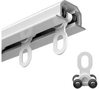Ceiling Mount Curtain Track Aluminum Area Privacy & Partition Rail System for Heavy Luxury Heavy-Duty Curtains Rails for Office RV Living Room Divider(White,5m(16.4ft))