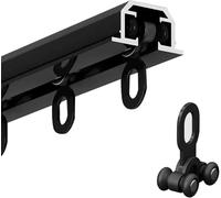Ceiling Mount Curtain Track Aluminum Area Privacy & Partition Rail System for Heavy Luxury Heavy-Duty Curtains Rails for Office RV Living Room Divider(Black,12m(39.3ft))