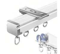 Ceiling Mount Curtain Track For Heavy Curtains, Heavy Duty Curtain Tracks With Silent Roller, 1-15m Straight Aluminium Single Curtain Rail Track, For Room Divider Shower (White, 15m/49ft)