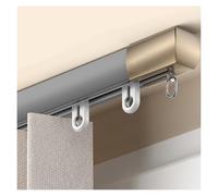 Ceiling Mount Curtain Track for Window Silent Sliding Track Smooth Curtain Rail Single Curtains Rod Room Divider Wall Mount Draperys pole for Shower No Light Leakage(Grey,135cm/4.43ft)