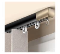 Ceiling Mount Curtain Track for Window Silent Sliding Track Smooth Curtain Rail Single Curtains Rod Room Divider Wall Mount Draperys pole for Shower No Light Leakage(Black,135cm/4.43ft)