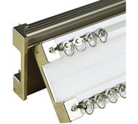 Ceiling Mount Curtain Track, Heavy-Duty Aluminum Double Curtain Rail, 70-600cm Room Divider Ceiling Track Set For Curtains System, Sliding Drop Curtain Rod(White,220CM (7.2FT))