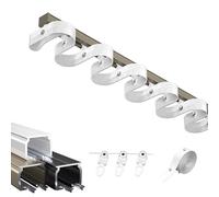 Ceiling Mount Curtain Track Set, Single Curtain Rail Track, S-shape Water Wave Ceiling Curtain Track, Ceiling or Wall Mounting Heavy-Duty Curtain Rails for Living Room Bedroom Room Divider(Champagne,2