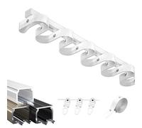 Ceiling Mount Curtain Track Set, Single Curtain Rail Track, S-shape Water Wave Ceiling Curtain Track, Ceiling or Wall Mounting Heavy-Duty Curtain Rails for Living Room Bedroom Room Divider(White,210cm