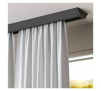 Ceiling Mount Curtain Track Set V-Shape, Extra Thin Silent Room Divider Curtain Rod for Windows Partition Balcony, Top Seamless Installation (Color : Black, Size : 2.5m/8.2ft)