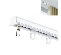 Ceiling-Mount Curtain Track System -Blackout Aluminum Curtain Rail Set with Hooks & Rollers 4.6m (15.1ft) Easy Installation Ideal for Home & Office Use (White)