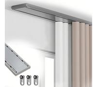 Ceiling Mount Curtain Track System Heavy Conjoined Double Track Room Divider Rail For Living Room Bedroom Hospital Or Outdoor Wedding Decoration(Black,126 in)