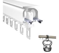 Ceiling Mount Curtain Track with Silent Rollers 1 Track Aluminum Curtain Rail Set for Sliding Curtains Drapes and Shades Available in White/Black/Champagne (1m/3.3ft)