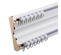 Ceiling Mount Double Curtain Track, Aluminum Track Curtains Rail, Drop Ceiling Curtains Tracks for Living Room Bedroom Dining Room Kitchen(White,350cm/11.5ft)