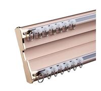 Ceiling Mount Double Curtain Track, Aluminum Track Curtains Rail, Drop Ceiling Curtains Tracks for Living Room Bedroom Dining Room Kitchen(METALLIC,220cm/7.2ft)