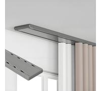 Ceiling Mount Double Curtain Track, Silent Aluminum Rail, Smooth Gliding System for Room Divider, Bedroom Window, Hotel Office