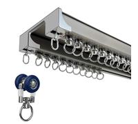 Ceiling Mount For Curtain Rail Double Curtain Track System Sliding Drop Ceiling Track Set Blackout/Thermal Insulated/Privacy Curtain Pole For Space 70-600cm Wide(Champagne,260CM (8.5FT))