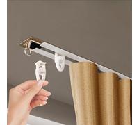 Ceiling Mount Hidden Curtain Track - Recessed Aluminum Single Sliding Rail System for Silent Curtains in Bedroom Dressing Room or as a Privacy Divider