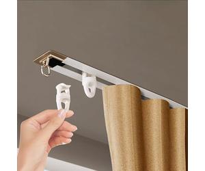 Ceiling Mount Hidden Curtain Track - Recessed Aluminum Single Sliding Rail System for Silent Curtains in Bedroom Dressing Room or as a Privacy Divider