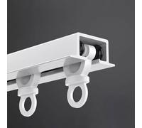 Ceiling Mount Hidden Recessed Curtain Track - Adjustable 4-44ft Shower Curtain Rod for Room Dividers & Privacy - Easy Installation, White, 11ft/3.36m