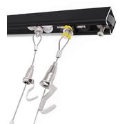 Ceiling Mount Picture Rail System - 70in Sliding Gallery Track Kit with Wire & Hooks for School/Office, Fits 30-80 Inch Frames, Easy Install Art Display Solution