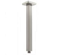 Ceiling Mount Shower Arm with Flange 20 Inches Square Straight Extender Extension Pipe Replacement, Long Shower Arm For Fixed Rain Shower Head or High Ceiling, NPT 1/2 to G1/2, Brushed Nickel